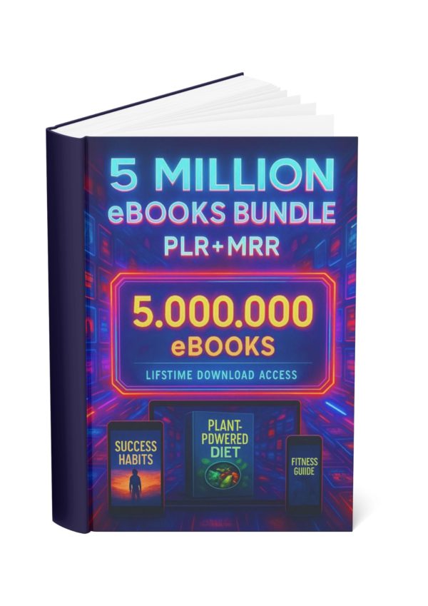 5 Million Digital eBooks Bundle – PLR/MRR Rights for Resale & Passive Income