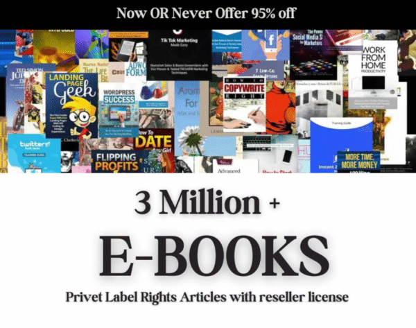 3 Million+ eBooks Bundle + 3M PLR Articles | Resell Rights Included